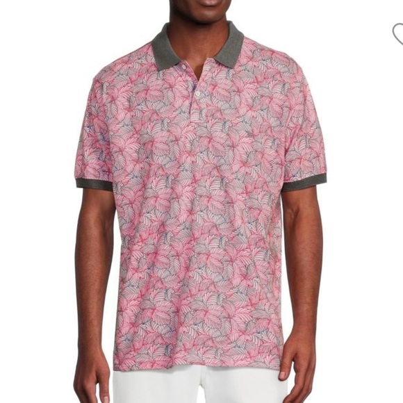 Neilson Creek Leaf Print Polo men’s - Picture 1 of 13
